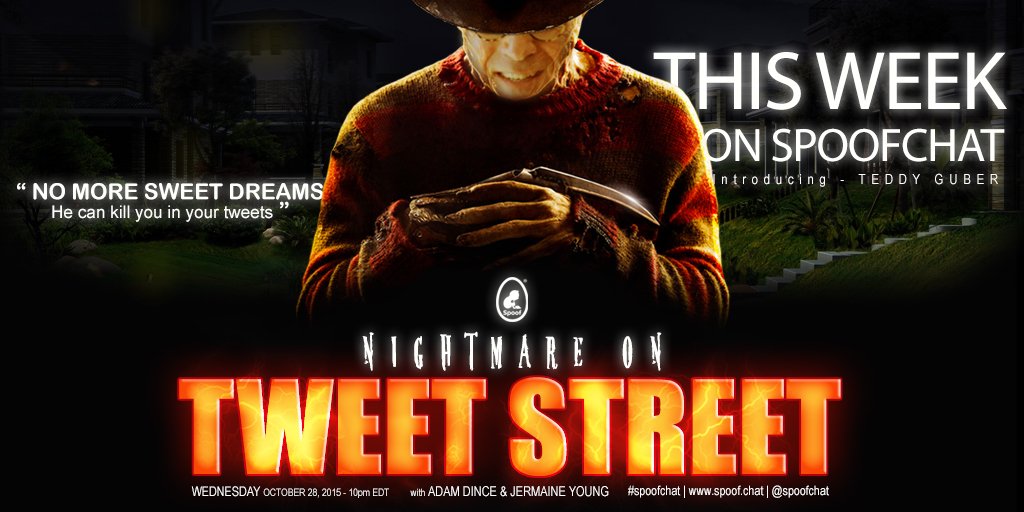 SpoofChat's tweet photo. 6. #NightMare on Tweet Street #SpookChat #SpoofChat https://t.co/l2CR4XttnC