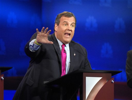 politico's tweet photo. Chris Christie blasts moderators: Who cares about fantasy football? https://t.co/4JTKcp8GHK | AP Photo https://t.co/sdwYBbmnXD