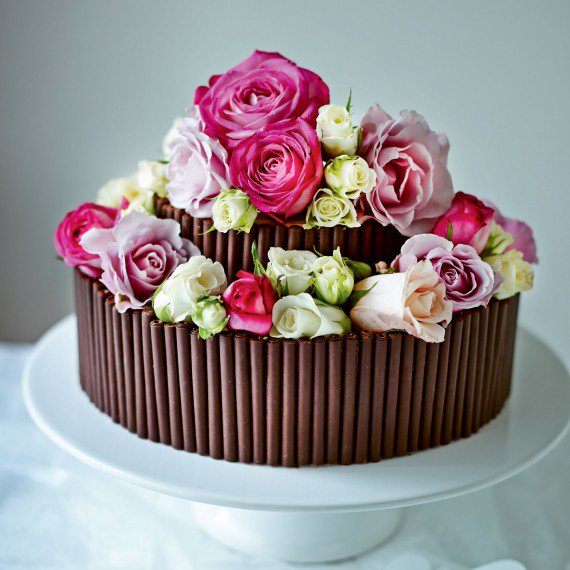 Rose and Chocolate Wedding Cake cakesellers.co.uk