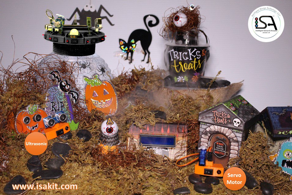 myisakit's tweet photo. #DYI #Arduino #Halloween #STEM #Projects with #ultrasonic #sensor #servomotor #actuator #ISAKIT https://t.co/929lf8lJKC