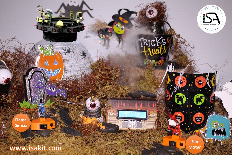 myisakit's tweet photo. #DYI #Arduino #Halloween #STEM #Projects with #flame #sensor #fanmotor #actuator #ISAKIT https://t.co/jHIZ6yyAtO