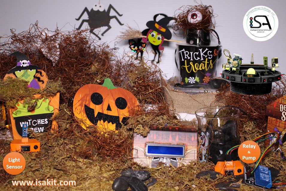 myisakit's tweet photo. #DYI #Arduino #Halloween #STEM #Projects with #light #sensor #relay #pump #actuator #ISAKIT https://t.co/tg49nrCYd6