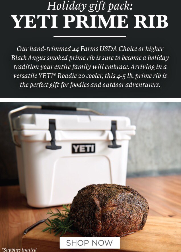 ForkAndStave's tweet photo. Great collaboration @YETICoolers @44Farms!  #happyholidays https://t.co/YuZQW7dazh