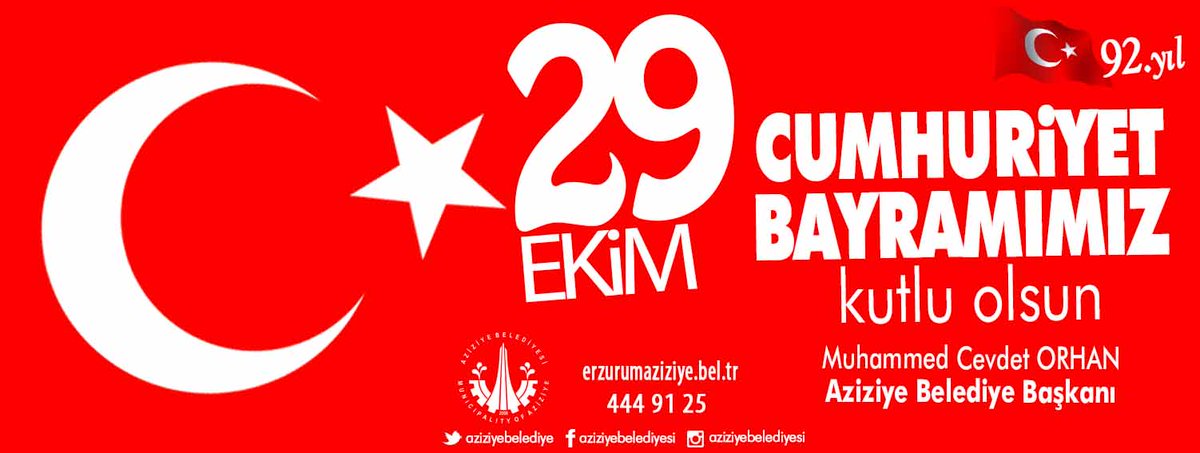 Atatürk'ün 29 Ekim 1923'te bize armağan ettiği Cumhuriyet Bayramı'nın 92.Yılı kutlu olsun.