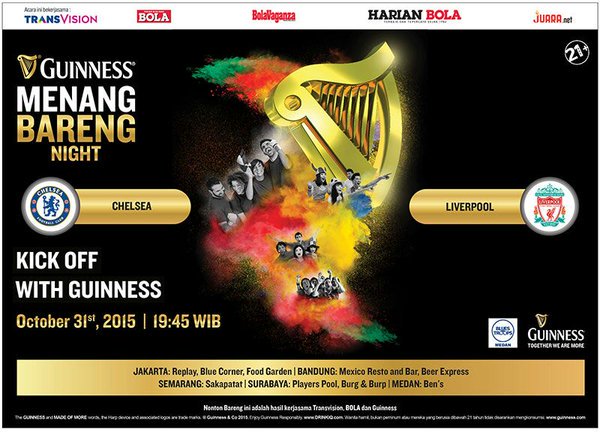 <a href="/medanilove/">I LOVE MEDAN</a> Chelsea vs Liverpool Sabtu 31/10/2015 At Bens Cafe Jl.Dr.Mansyur No.128 OG 18:45 cp 08115347777