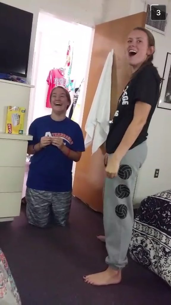 ria22lynn's tweet photo. When @gobiglexie pretends to propose to you, but then she proposes to your suite mate... #fcprobs https://t.co/EsFdOG6bX2