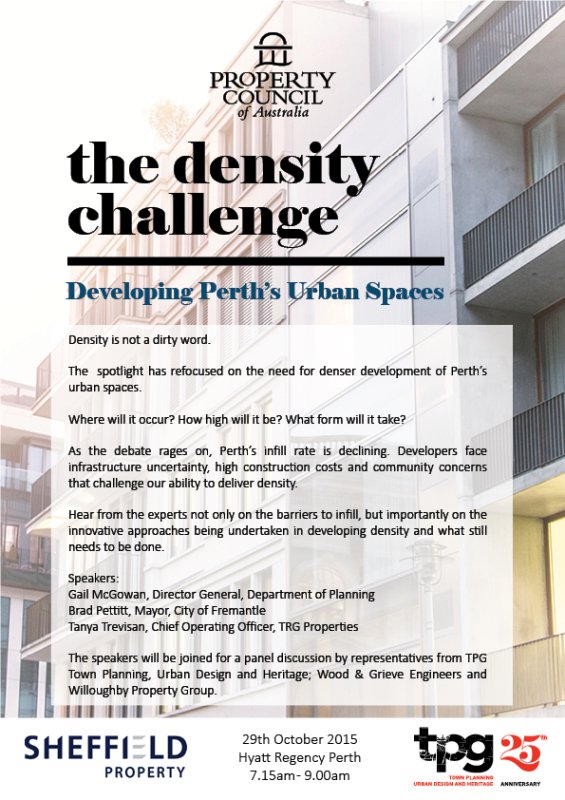 COXArchitecture's tweet photo. density is not a dirty word #CHBW up for the #densitychallenge. Attending the @Propertyoz_WA breakfast in Perth https://t.co/oi2VEDQtAz
