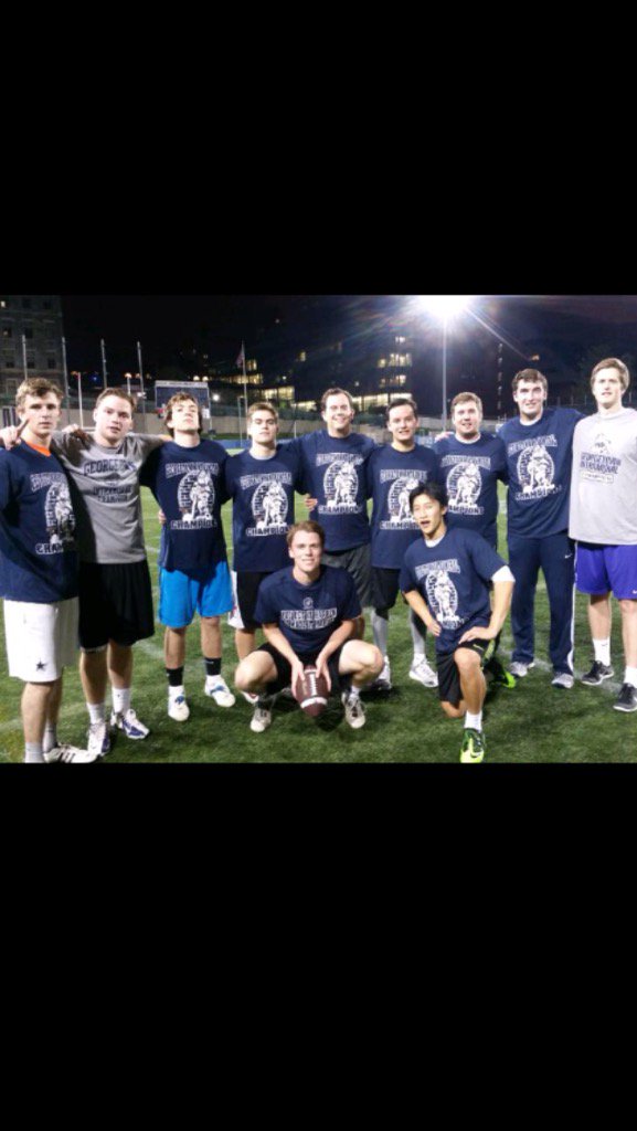 Shoutout to the boys on winning the intramural championship tonight 24-13