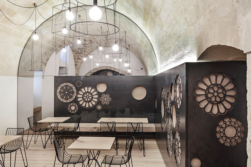 Decorative Motifs Cover The Walls Of This Italian Café bit.ly/1Kz1PYa #Interior #Design