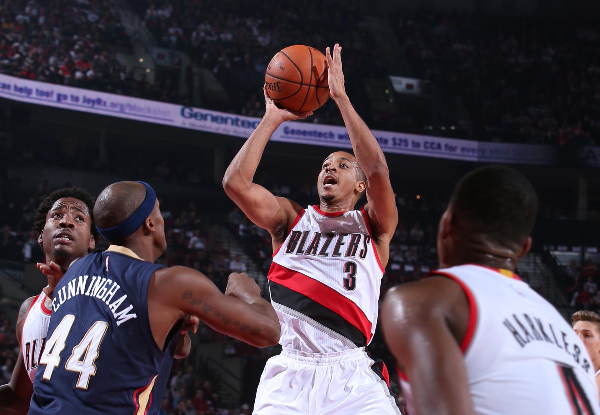SportsCenter's tweet photo. C. J. McCollum explodes for 37 points in Portland's 112-94 victory over New Orleans. Davis 25 Pts, 10 Reb in loss. https://t.co/6cdLDjPtT9