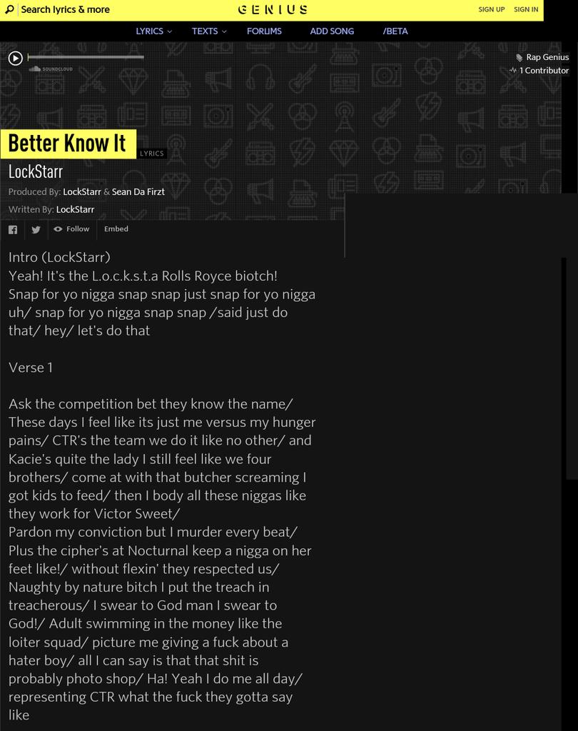 IAMLockStarr's tweet photo. #Lockstarr #LyricsDecoded @RapGenius @Genius #teamlockstarr #starrzup https://t.co/FRYz2tuUgw