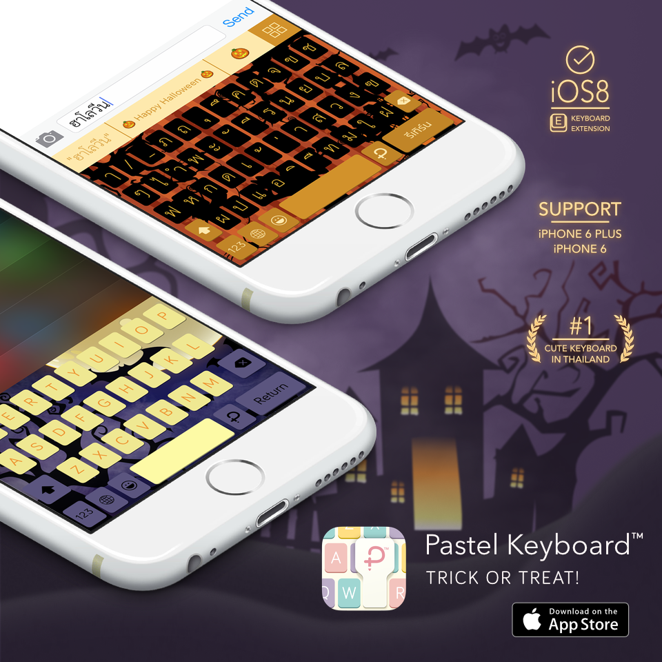 iAppCreation's tweet photo. Pastel Keyboard x Halloween Special Edition D/L here -> https://t.co/bpscHyy9L7 https://t.co/hMjIalnP3D