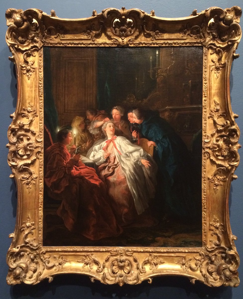 SedefsCorner's tweet photo. Jean-Francois de Troy, Before the Ball, 1735 w Louis XV style frame w scrolling floral shell @thegetty #FrenchFrames https://t.co/5iRZQ8zZY7