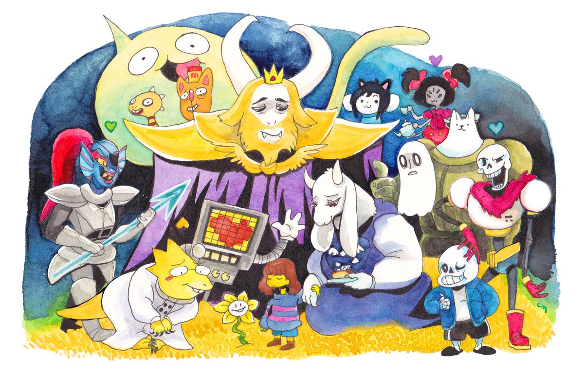 ProfessorBees's tweet photo. #Undertale #fanart #watercolor #illustration #indiegame #gameof2015 https://t.co/omMA0h887Z