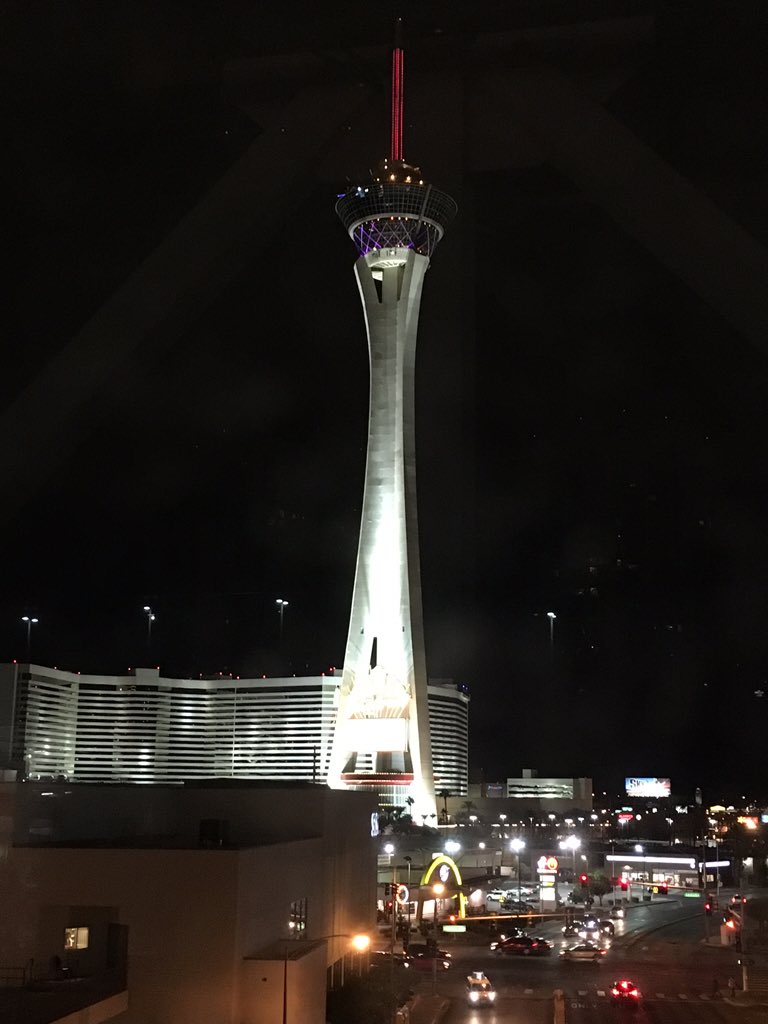 GeogAttwell's tweet photo. #stratosphere #vegas. Had to be done. Can't believe it's our last night! #SWUSA15 https://t.co/s7z3ZRBEBn