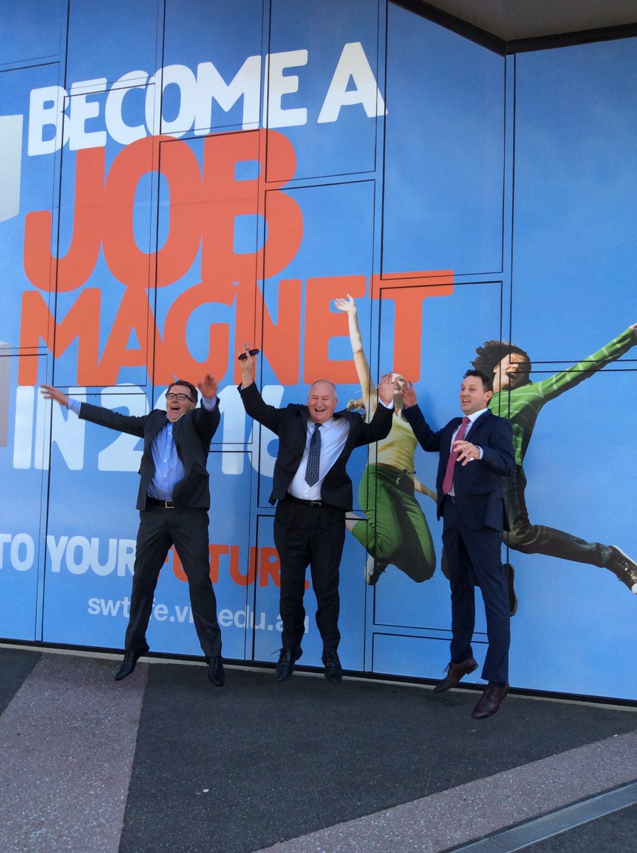 Jumping for joy! $1M dollars announced by @SteveHerbertMP for establishment of new Skills &amp; Jobs Centre at <a href="/swtafe/">South West TAFE</a>