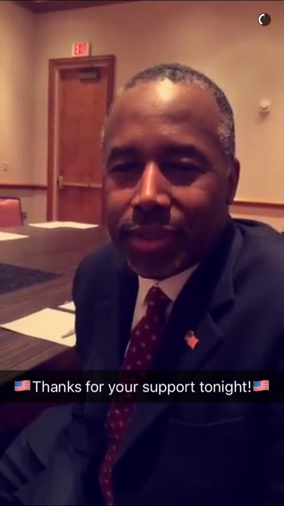 cmartinezTX's tweet photo. Someone get Ben Carson a Red Bull IV Drip. He is literally asleep 24/7 #2016Snapchat https://t.co/5y2qUYsSM3