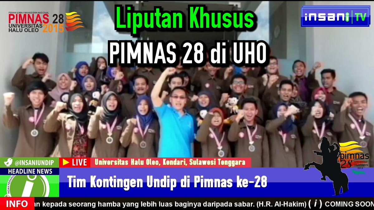 LIPUTAN KHUSUS PIMNAS ke-28 di UHO Klik:
youtu.be/uDUcHSrmCyk
Jgn lupa like, comment, share ya :)
