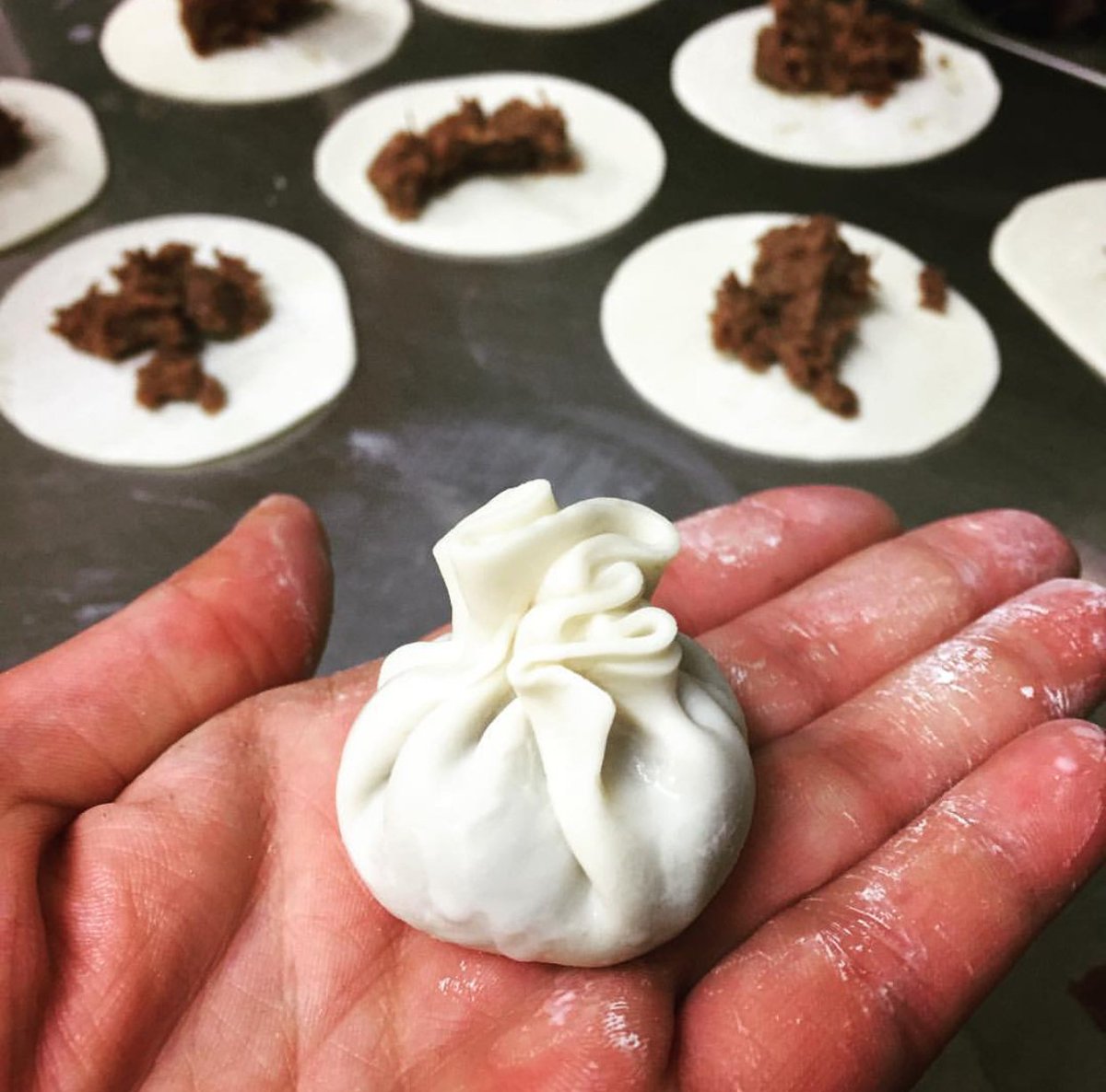 Beef cheek xiao long bao hand crafted for today's service