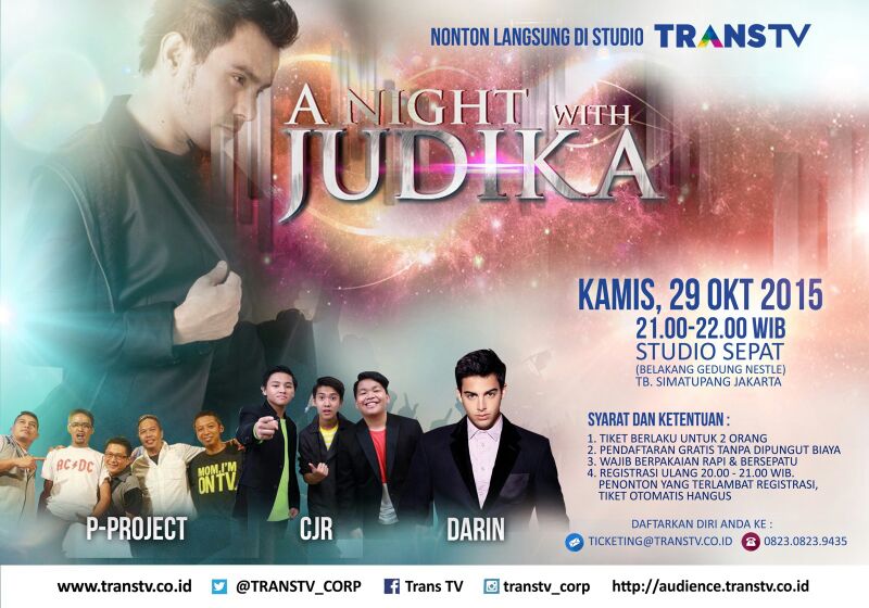 Judikajude's tweet photo. Seru nih..#AnightWithJudika jam 9 malam live d8 @TRANSTV_CORP https://t.co/90dmSfFnwj