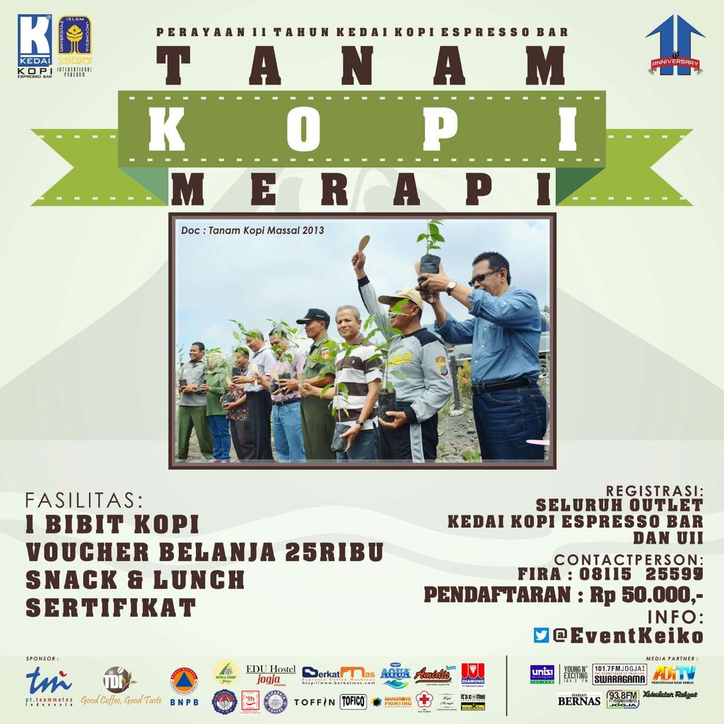 JemekSupardi's tweet photo. Hari ini ayo ikut keseruan Ulang Tahun Kedai Kopi Espresso Bar | Lap. Desa Petung Cangkringan | Gratis! @EventKeiko https://t.co/wyjzZ21Zxa