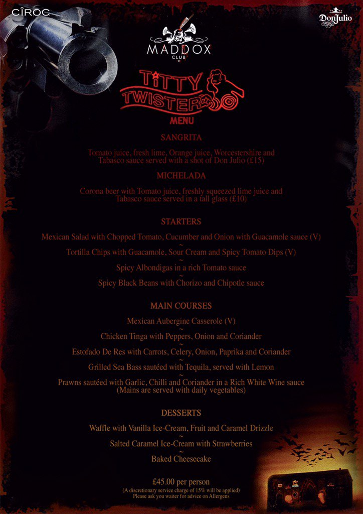 MaddoxClub's tweet image. Our #Mexican themed #HalloweenMenu is to die for #FromDuskTillDawn #HalloweenWeekend