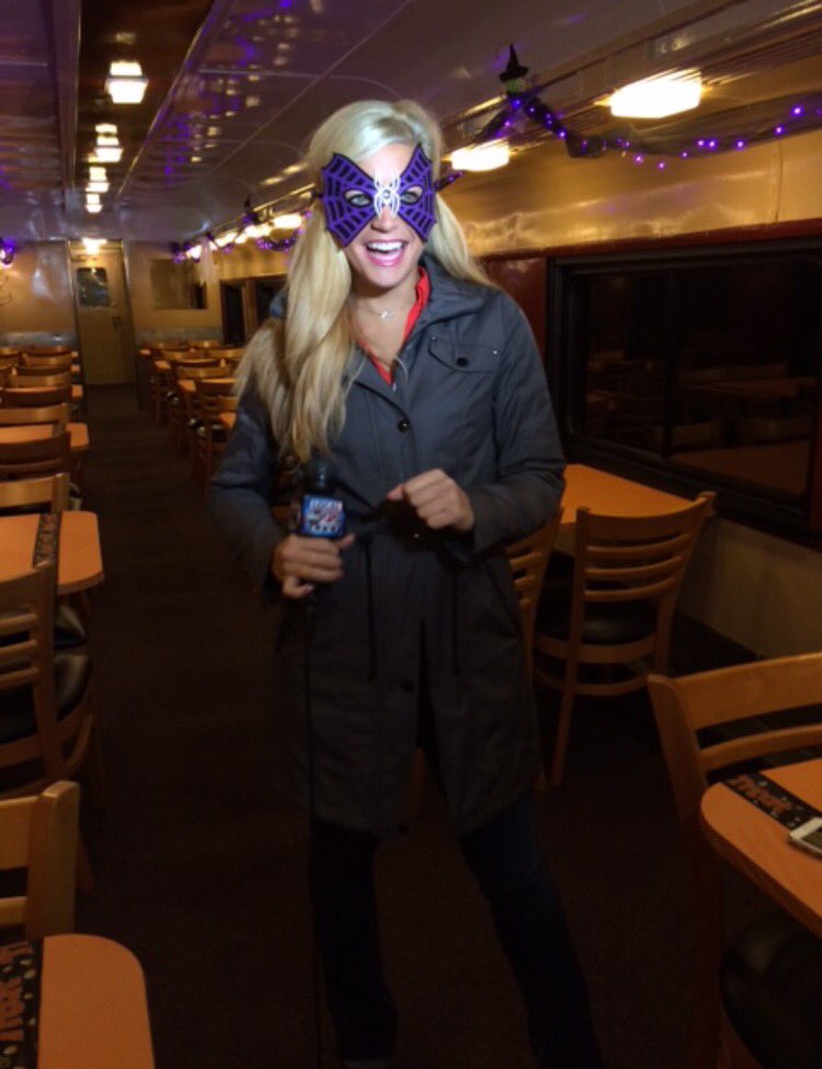 Fox 44 &amp; TV 22 broadcasting live on the train this morning! #HalloweenExpressVT