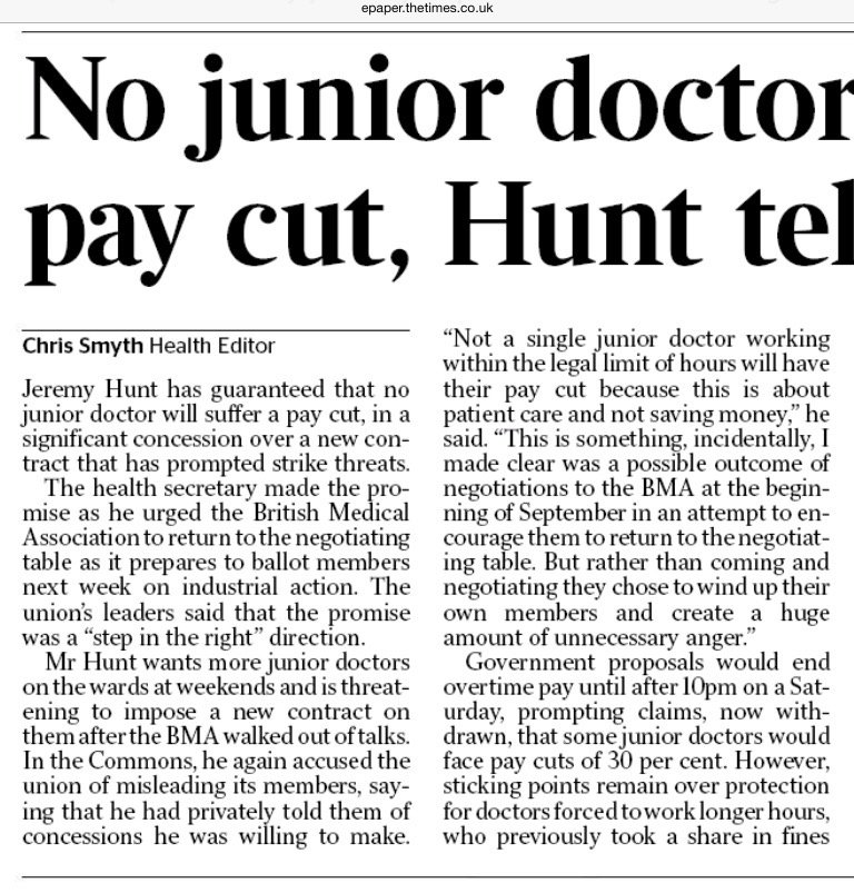 Rogerson_john's tweet photo. Junior doctors &amp; Jermey Hunt's ongoing debate. 1/2 @NWOdoctor https://t.co/msVISMOweS