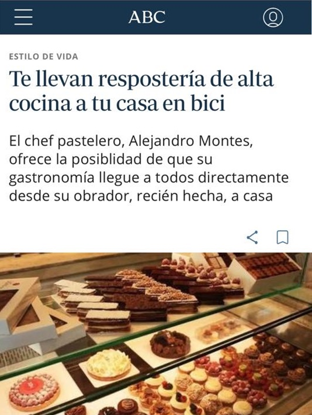 ChefAMontes's tweet photo. Gracias @abc_es por contar una de nuestras últimas iniciativas:
Llevar nuestro producto a todas las casas en bici! https://t.co/6c4ZJxUXcD