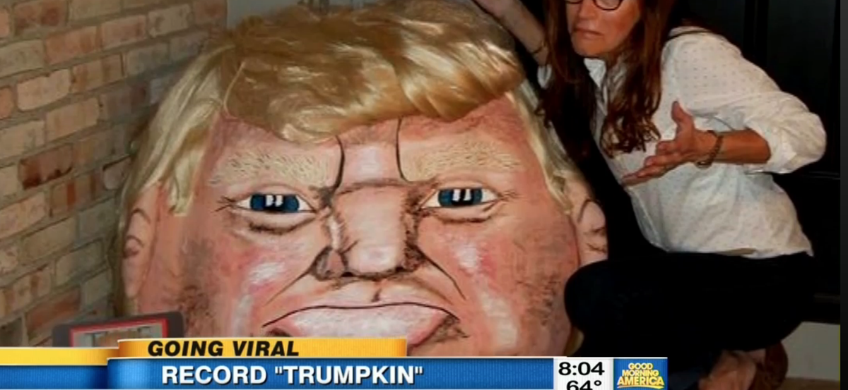 GMA's tweet image. This 374lb @realDonaldTrump Trumpkin is "huge!"
