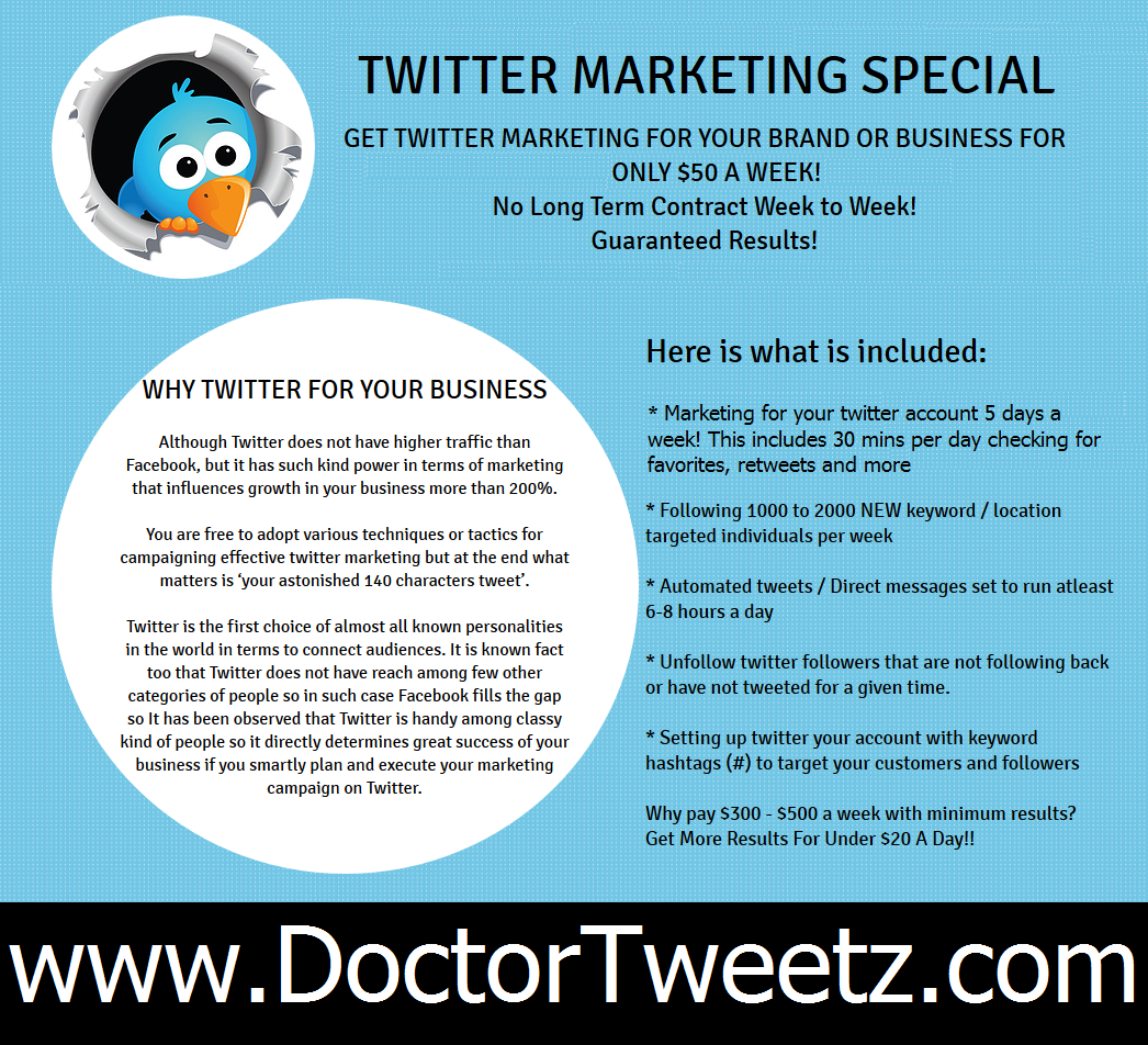 DoctorTweetz's tweet image. &amp;gt;&amp;gt;&amp;lt;&amp;gt; Businesses and brands need twitter marketing help? DoctorTweetz.com