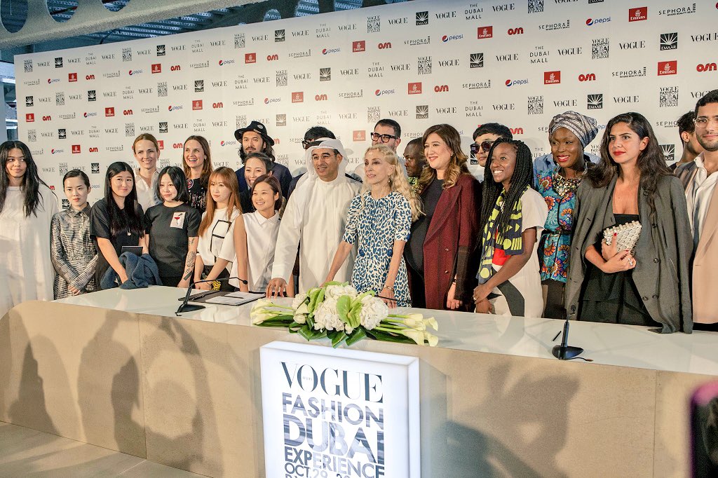 yoox's tweet photo. Mr Mohamed Alabbar, @NezNezg &amp; @francasozzani with the 25 fashion designers of #WhoIsOnNextDubai. #alwaysupportalent https://t.co/DkmfngZeaF