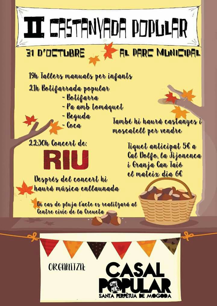 Demà és l'últim dia per comprar el tiquet anticipat del sopar de la #CastanyadaPopularSPM