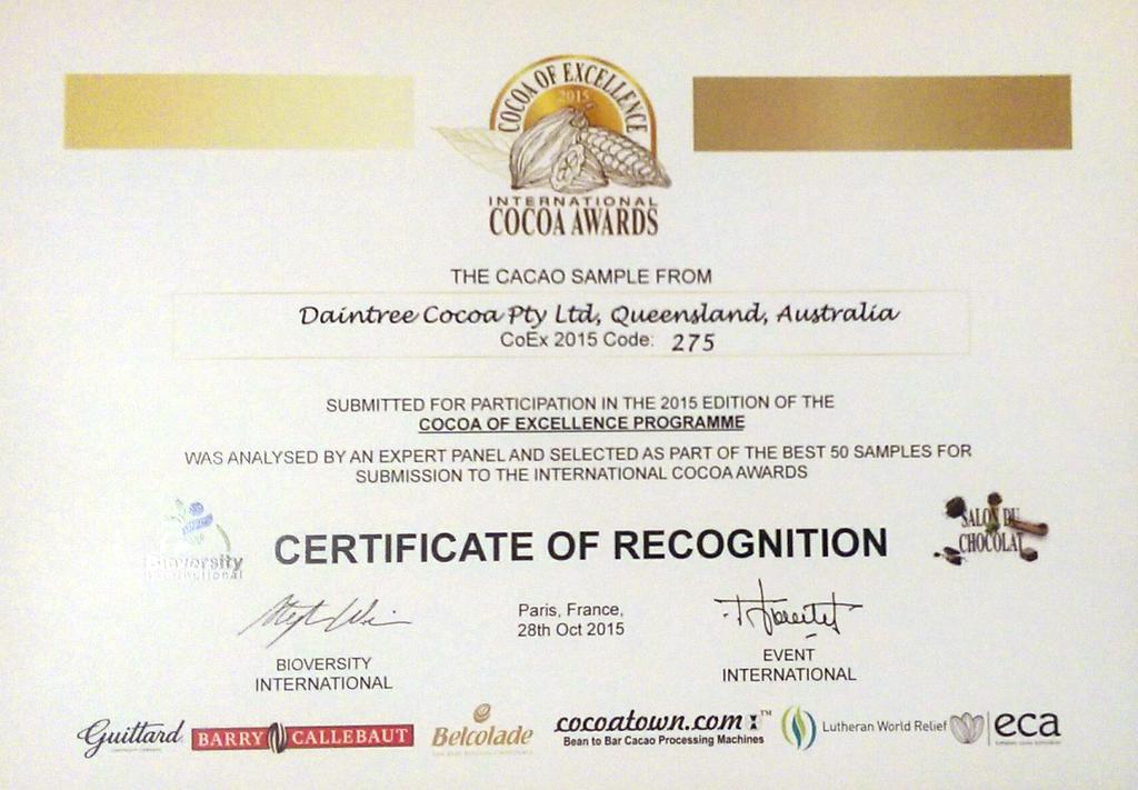 daintreeestates's tweet photo. Daintree Estates #Australian grown #cocoa ranked among the top 50 in the world!!! https://t.co/80M0dOiCZ2