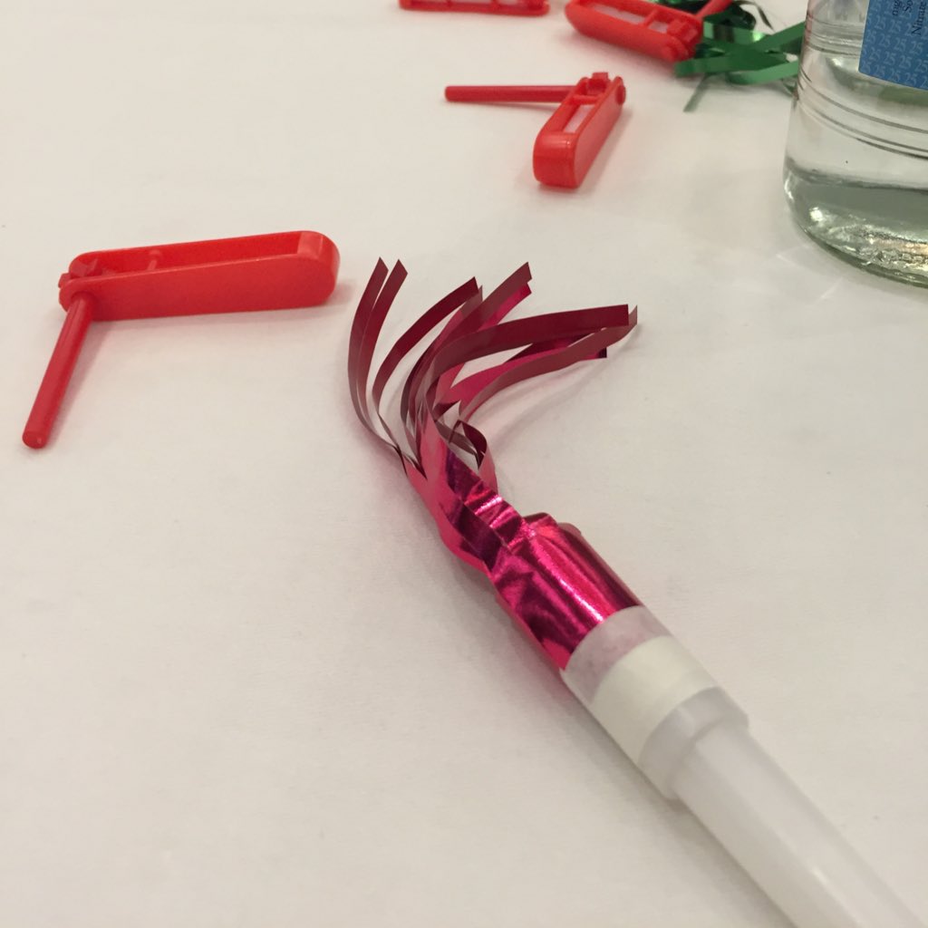 aaroscape's tweet image. Getting ready for the #pulse2015 conference - there are rattles and party whistles on the tables...
