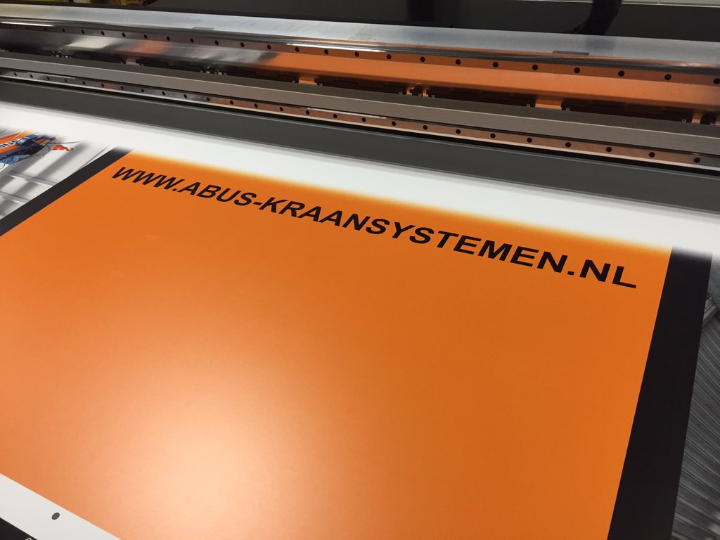 Ook de #beurspanelen voor <a href="/ABUSKranen/">ABUS Kraansystemen B.V.</a> draaien inmiddels op onze #MimakiJFX200 #promotie