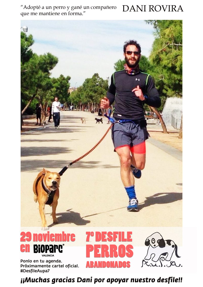 Bioparc's tweet photo. 7º desfile para fomentar la adopción de #perros abandonados @aupa_ ¡Gracias @DANIROVIRA por tu apoyo! #DesfileAupa7 https://t.co/5YPrFELeYf