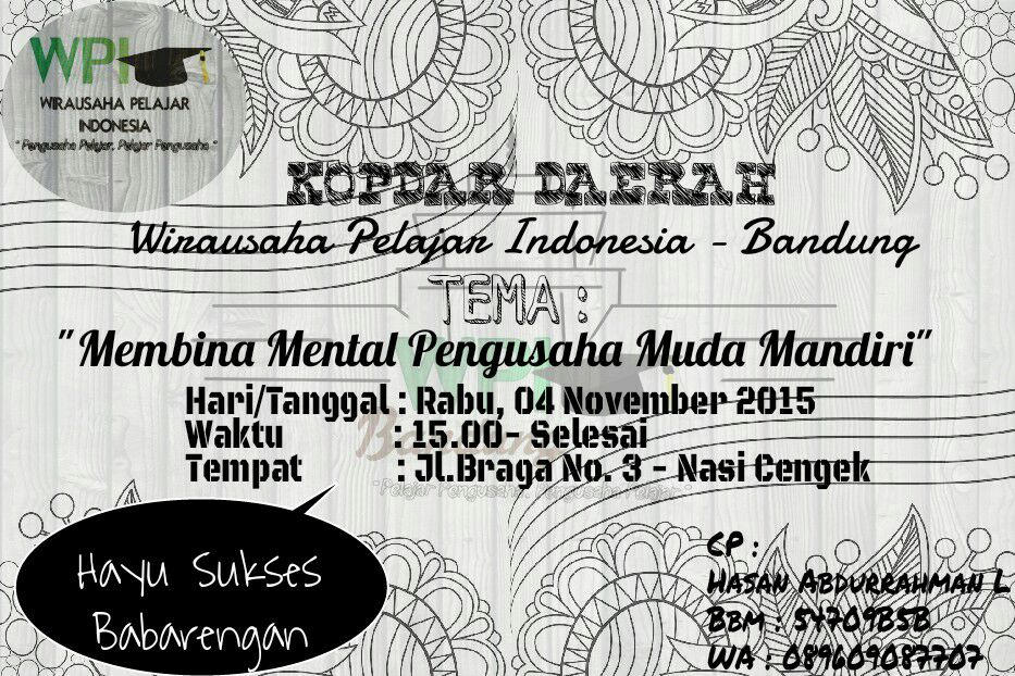 Hello Guys, apa kabarnya nih? Ada yg baru nih acara Kopdar Akbar yg spektakuler di Nasi Cengek tgl 4 November..