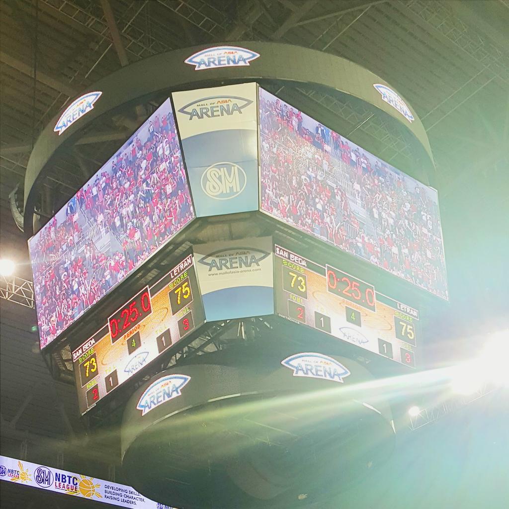 LiveSmart's tweet photo. #SmartNCAA SBC 73 CSJL 75, 25 seconds left to play! #NCAASeason91 https://t.co/OtT7oZ8NMz