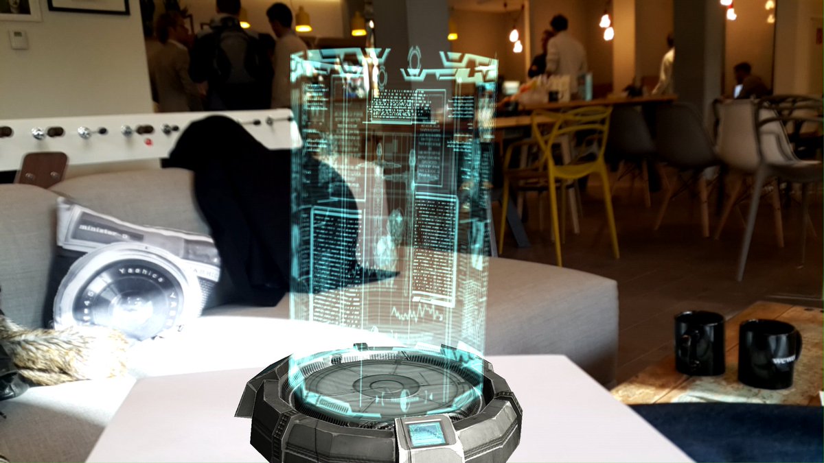 ARMANATOYAN's tweet photo. @Leapfunder @WeWorkAMS @arloopa #Hologram at #WoWork #Amsterdam what to talk ? I am hanging out here :) https://t.co/YNV8fh2Kef