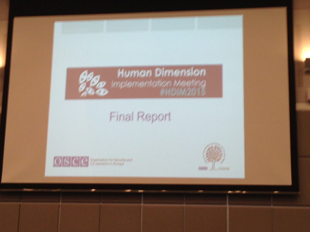 rogerlacanv's tweet photo. MLink #ODHIR director completes report on #HDIM2015 at today's OSCE permanent council. We support you Michael! https://t.co/hgjo24VphW