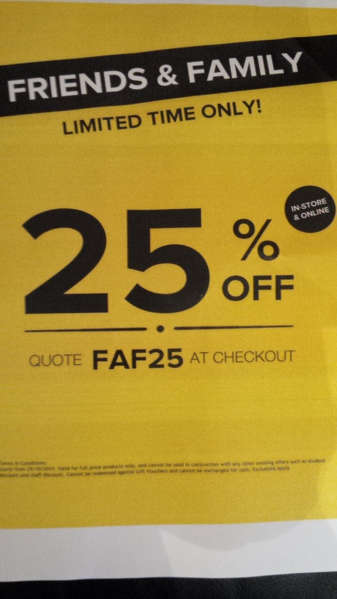 25%Friends&Family Event @SelectFashion #Haverfordwest #FAF25 limited time. 25%off full price
