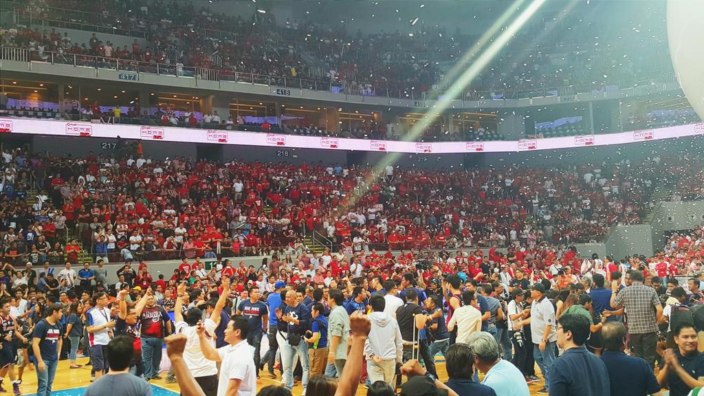 LiveSmart's tweet photo. #SmartNCAA The valiant Letran Knights gets its 17th title!! Congratulations Letran! Final score is 85-82. https://t.co/kuZbJEk3sk