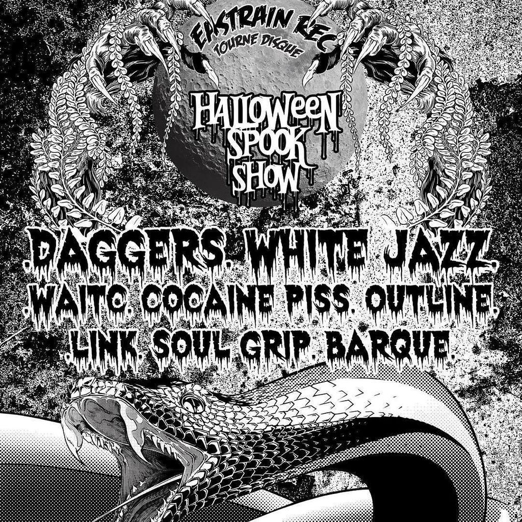 daggerspunk's tweet photo. This saturday in Lille. Get dressed 👻 #daggersband #cocainepiss https://t.co/jCI7OB6OMZ
