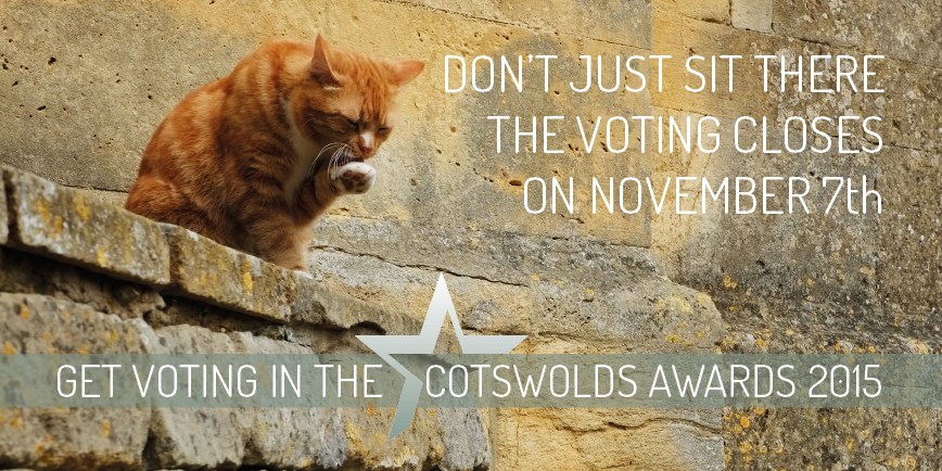 Don't just sit there... make your voice heard by November the 7th!
VOTE HERE: cotswoldsawards.co.uk/vote/