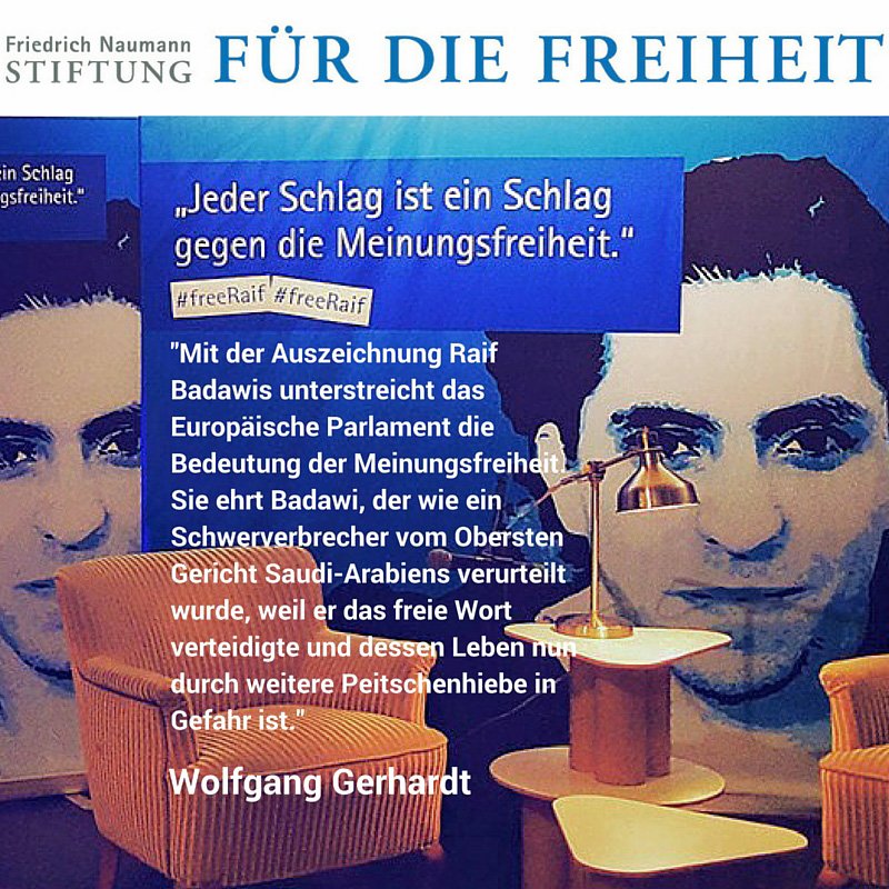 FNFreiheit's tweet photo. Der #Sacharowpreis geht an #RaifBadawi! Ein starkes Signal,dass den int. Druck auf #SaudiArabien weiter erhöhen wird https://t.co/6gpnXR508n