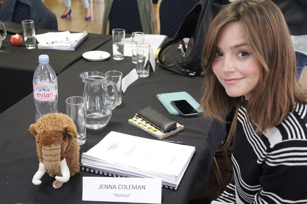 Cavendish meet a royal...our Queen <a href="/Jenna_Coleman_/">Jenna  Coleman</a> at the #Victoria read through a few week's ago.