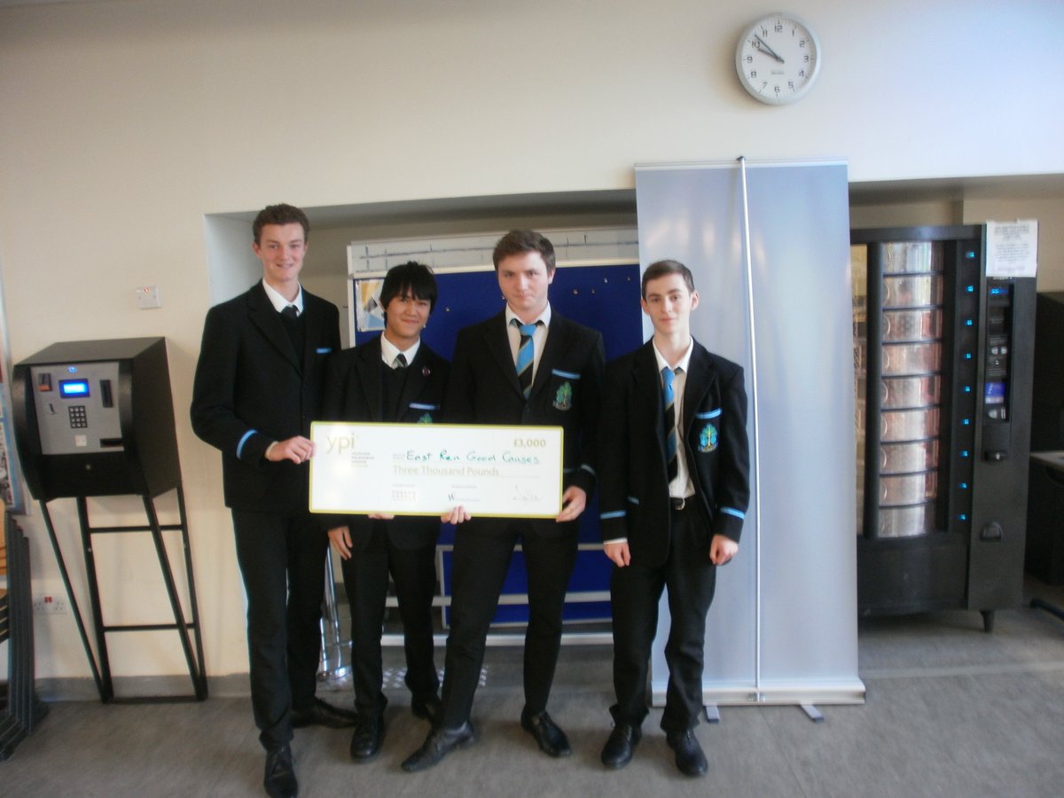 WilliamwoodHS's tweet photo. Congratulations to Alistair,Ross O,Fin &amp; Ross J(S5)who won £3000 for local charity, East Renfrewshire Good Causes. https://t.co/47uYqLlVwr