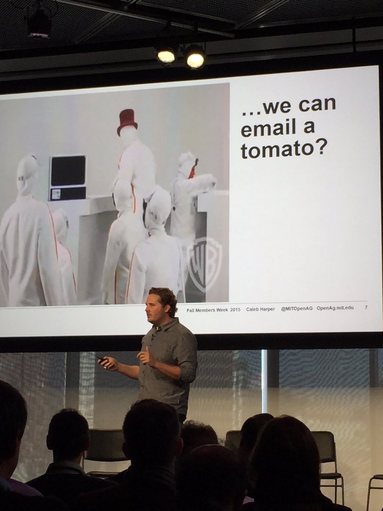 tweetgeno's tweet photo. @ESStrategery Caleb Harper of Open Ag lab talking about the future of food. https://t.co/jMMybadrOu