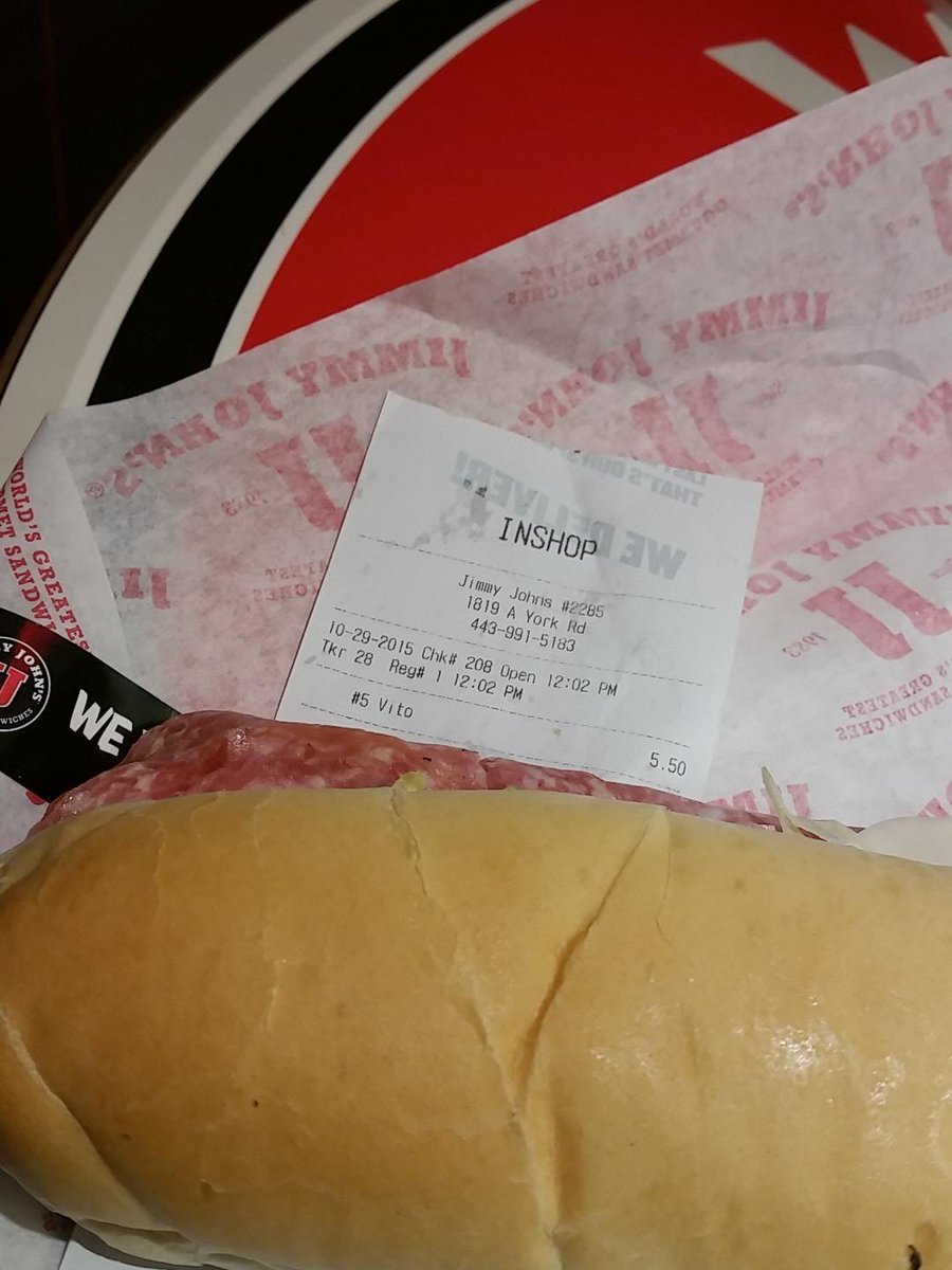 J_Leitzel's tweet photo. Got the @yungvitov @jimmyjohns. Gotta   be good luck #Gotowson #BeatDelaware https://t.co/6jLybEbV2d